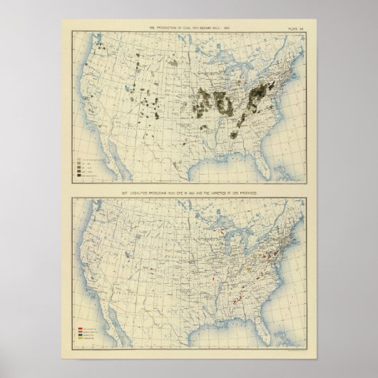 58石炭1890、鉄鉱石1889 ポスター (正面)