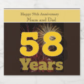 58結婚周年記念 スパークリングワインラベル (シングルラベル)