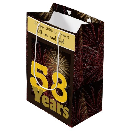 58結婚周年記念 ミディアムペーパーバッグ (正面アングル)