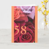 58誕生日カラフルバラ年齢誕生日カード カード (黄色い花)