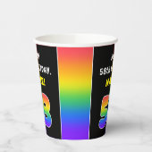 58誕生日カラフル：レインボー# 58,名前をカスタムする 紙コップ (左)