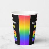 58誕生日カラフル：レインボー# 58,名前をカスタムする 紙コップ (右)