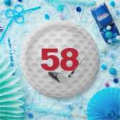 58誕生日ゴルフボールデザイン紙プレート ペーパープレート (パーティー)