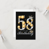58誕生日ハイヒールシューズクラウンダイヤモンド カード (正面/裏面インサイチュ)