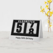58誕生日用ブラックオドメータ カード (黄色い花)