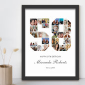 58誕生日番号58カスタムフォトコラージュ ポスター