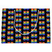 58誕生日:おもしろいレインボーイベント第58パターン ラージペーパーバッグ (正面)