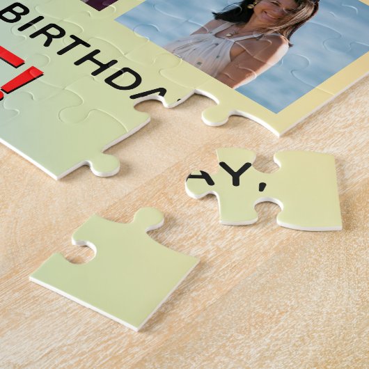 58誕生日:おもしろいレインボー#,名前をカスタムする&写真 ジグソーパズル (側面)