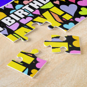 58誕生日:おもしろい、愛するハートシェイプ+「58」 ジグソーパズル (側面)