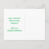 58誕生日:はっきりした,おもしろい,シンプル虹， 58 ポストカード (裏面)