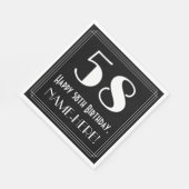 58誕生日～アールデコインスパイア見る"58"，名前 スタンダードランチョンナプキン (角)