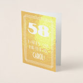 58誕生日～アールデコスタイル「58」と名前をカスタムする 箔カード (正面)