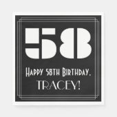 58誕生日:インスパイアアールデコ検索"58" +名前 スタンダードランチョンナプキン (正面)