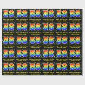 58誕生日:カラフル音楽シンボル、レインボー58 ラッピングペーパー (フラット)