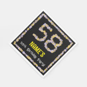 58誕生日:フローラ花数名前をカスタムする スタンダードランチョンナプキン (角)