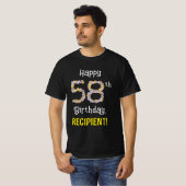 58誕生日:フローラ花数"58" +名前 Tシャツ (正面フル)