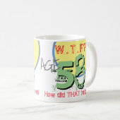 58誕生日。享年58。WTF?どうしたんだ！ コーヒーマグカップ (正面右)