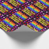 58誕生日：愛するハートパターン、虹# 58 ラッピングペーパー (角)