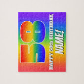 58誕生日— 数々の色のレインボーパターン「58」 ジグソーパズル (縦)