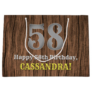 58誕生日: Country インスパイア Western Look, Name ラージペーパーバッグ