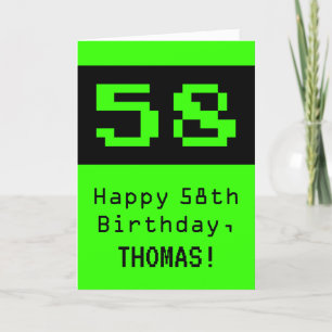 58誕生日: Nerdy / オタク系のスタイル"58"と名前 カード