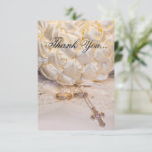 5807-Flowers, Wedding Bands & Cross サンキューカード (スタンド正面)