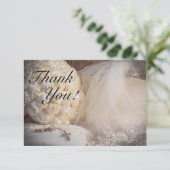 5882 – ブーケ、リングや輪、ベール、クロス付き サンキューカード (スタンド正面)