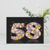 58thバースデーパーティー、花の文字 招待状 (スタンド正面)