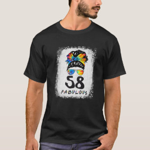 58th誕生日素晴らしい女の子絞り染めメッシーバン58Y Tシャツ