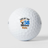 58th Birthday Golf Gift Cool Keepsake Blue ゴルフボール (正面)