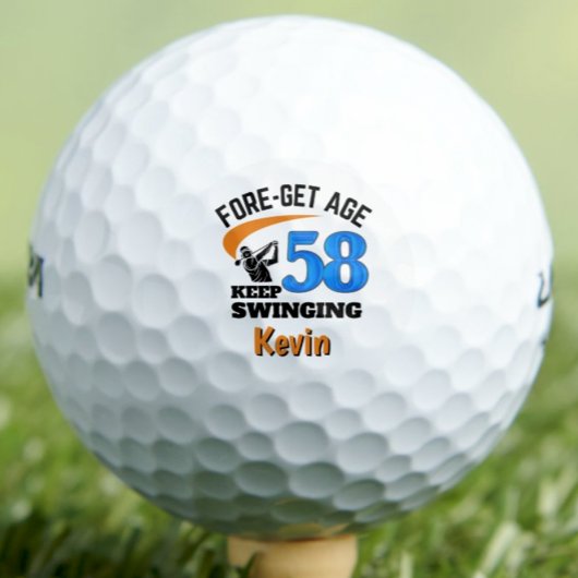 58th Birthday Golf Gift Cool Keepsake Blue ゴルフボール