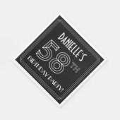 58th Birthday Party:アールデコスタイル+名前をカスタムする スタンダードランチョンナプキン (角)