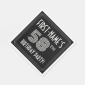 58th Birthday Party:アールデコスタイル+名前をカスタムする スタンダードランチョンナプキン (角)