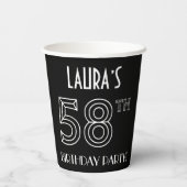 58th Birthday Party:アールデコスタイル+名前をカスタムする 紙コップ (裏面)