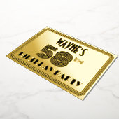 58th Birthday Party —アールデコスタイル「58」 & Name 箔招待状 (回転した状態)