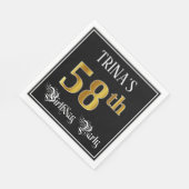 58th Birthday Party – スクリプファンシート、フェイク金ゴールド・ルック スタンダードランチョンナプキン (角)