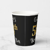 58th Birthday Party – スクリプファンシート、フェイク金ゴールド・ルック 紙コップ (右)