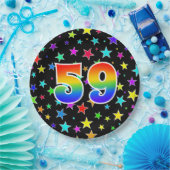 59イベント:はっきりした,おもしろい，虹カラフル59 ペーパープレート (パーティー)