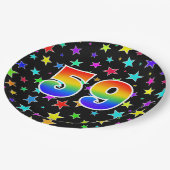 59イベント:はっきりした,おもしろい，虹カラフル59 ペーパープレート (アングル)