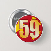 59中国の金ゴールド 缶バッジ (正面&裏面)