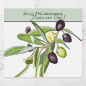 59周年記念結婚オリーブ スパークリングワインラベル (シングルラベル)