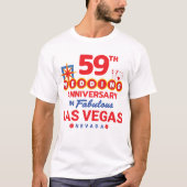 59回目の結婚記念日にぴったりな華やかなラスベガスカップル Tシャツ (正面)