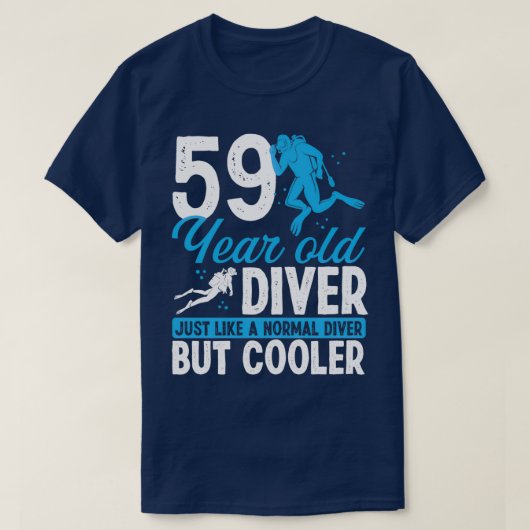 59年スキューバダイビングダイバーシュノーケル59誕生日 Tシャツ (デザイン正面)