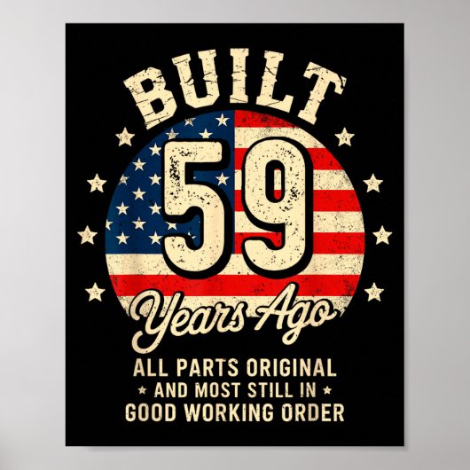59年前製作 楽しい59歳の誕生日 ヴィンテージUSA ポスター (正面)