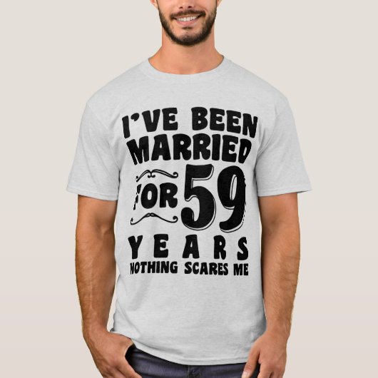 59年間の結婚生活を経た夫婦のユーモア Tシャツ (正面)