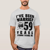 59年間の結婚生活を経て夫婦で面白い Tシャツ (正面)