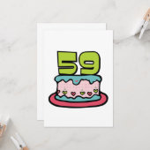 59歳お誕生日ケーキ カード (正面/裏面インサイチュ)