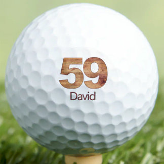 59歳の男性への誕生日ギフト 木製59 カスタムネーム ゴルフボール
