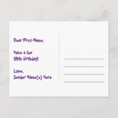 59歳の誕生日おめでとう：楽しいハート柄、虹色の59 ポストカード (裏面)