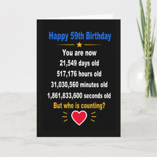 59歳の誕生日おめでとう!面白いマイルストーンギフト カード